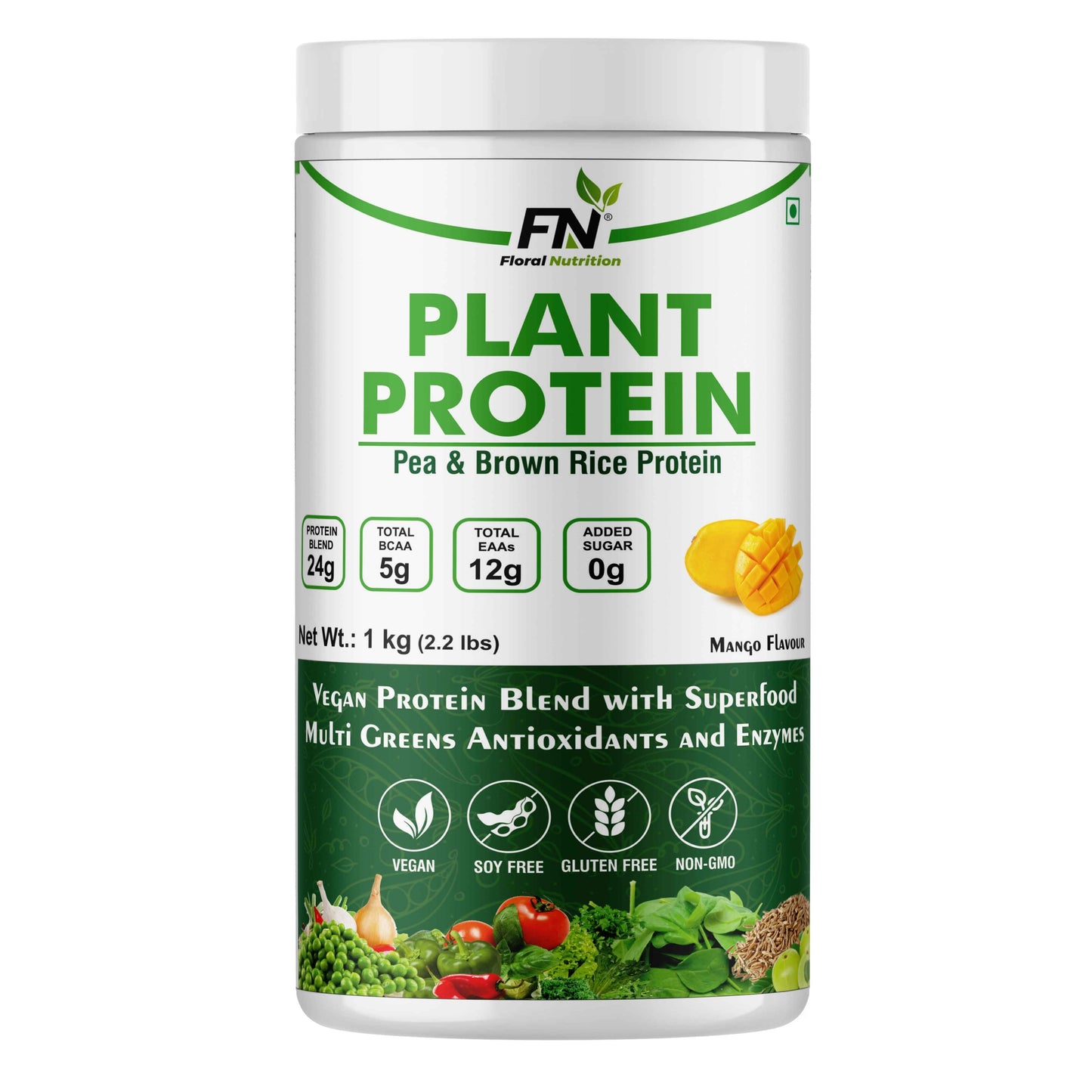 Floral Nutrition 100% Plant Protein Powder with Aminoacids, Vitamins and Minerals Plant-Based Protein (1 Kg))