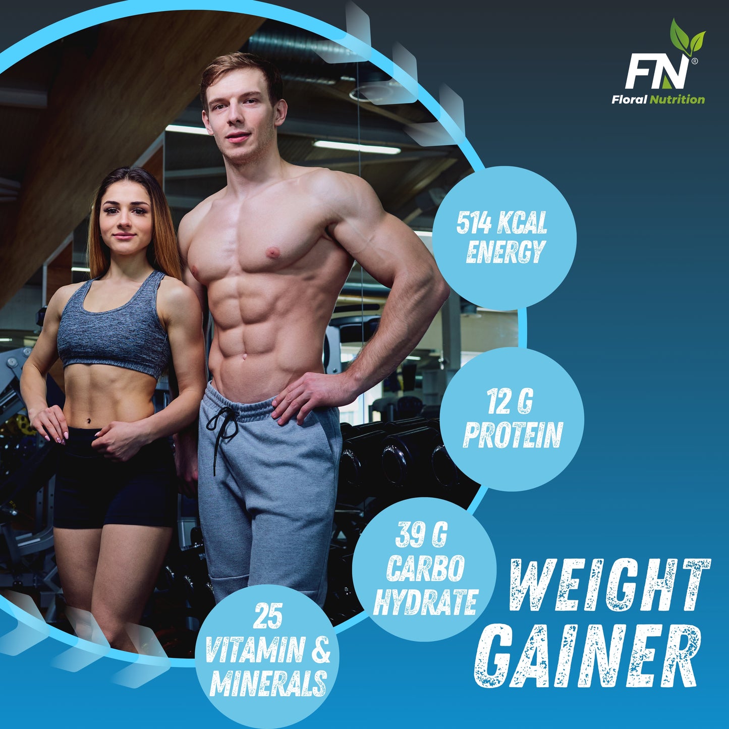 Floral Nutrition Weight Gainer/Mass Gainer for Muscle Gainer - Men Women Weight Gainers/Mass Gainers  (1 kg, Vanilla Icecream)