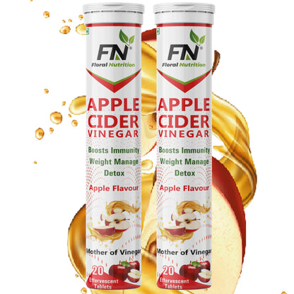 Floral Nutrition Apple Cider Vinegar Effervescent Tablets, Vitamin C, Pomegranate, Antioxidant  (40 Tablets)