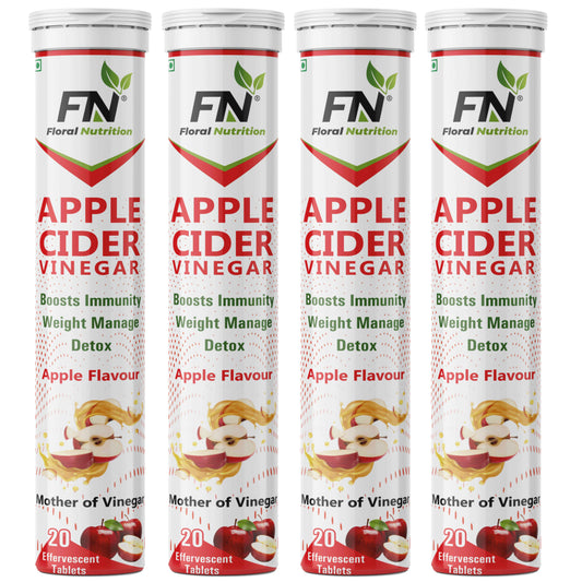 Floral Nutrition Apple Cider Vinegar Effervescent Tablets, Vitamin C, Pomegranate, Antioxidant  (80 Tablets)