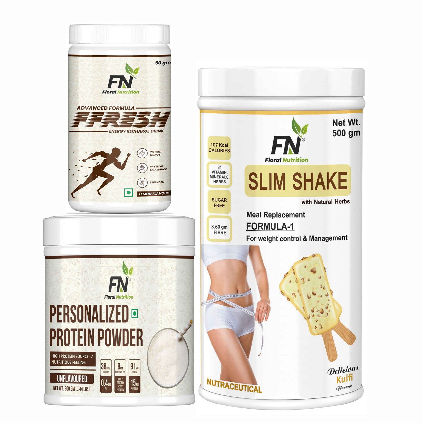 Floral Nutrition Weight Loss Combo F-1, FFresh Lemon & 200gm Personalized Protein Powder-750gm Protein Shake