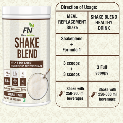 Floral Nutrition Weight Loss Combo Formula 1 Shake, Protein Powder, FFresh Lemon, Shake Blend Protein Shake  (1250 g, Mango, Lemon, Unflavored, Natural)