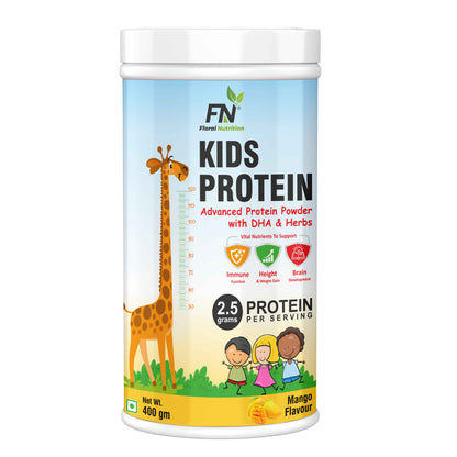 Floral Nutrition Kids Protein Powder with DHA,Vitamin-D for Growth,Immunity, Active and Strong Kid Protein Shake  (400 g, Chocovanilla)