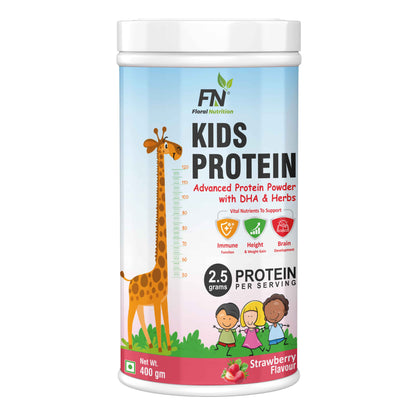 Floral Nutrition Kids Protein Powder with DHA,Vitamin-D for Growth,Immunity, Active and Strong Kid Protein Shake  (400 g, Chocovanilla)