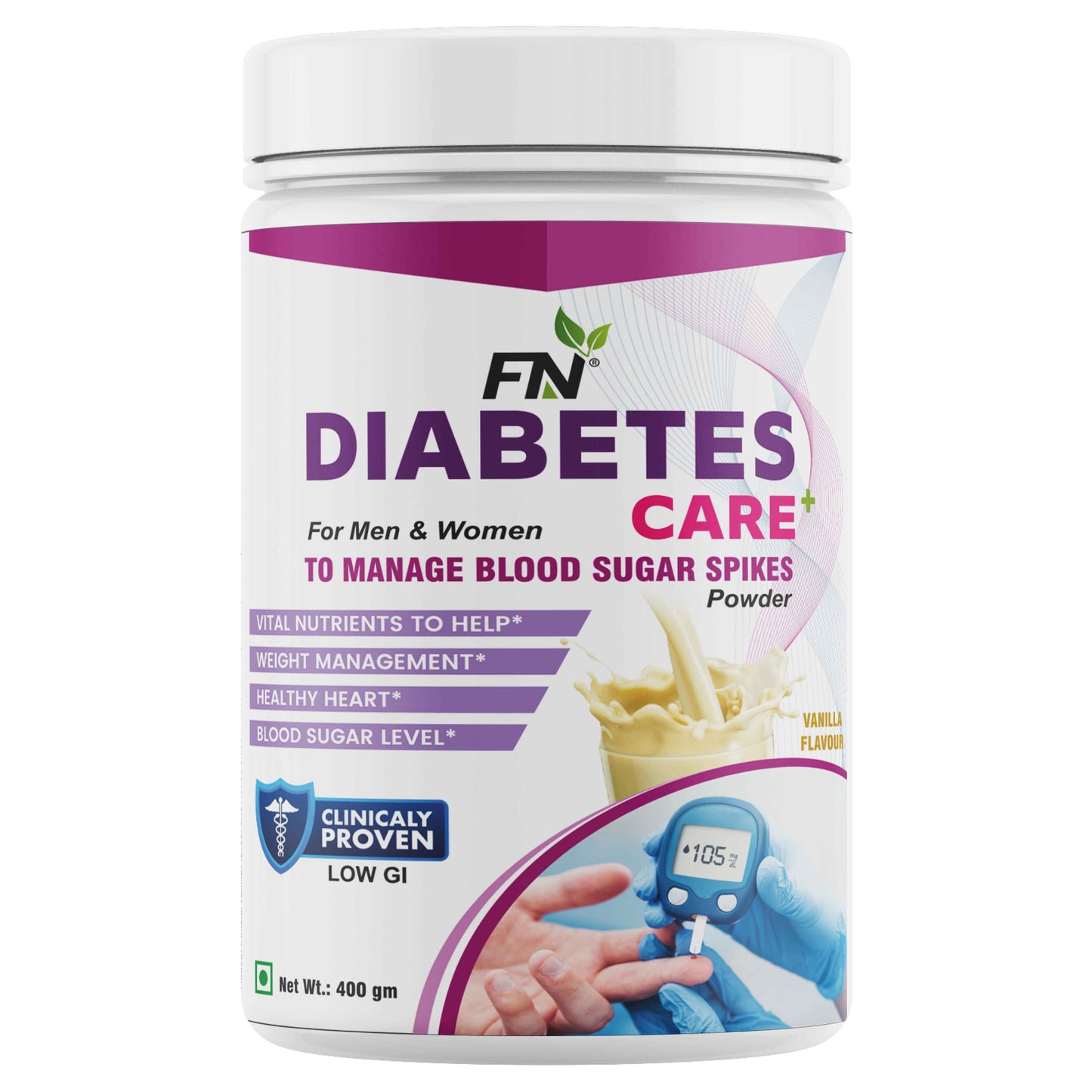 Floral Nutrition Diabetes Care Plus Protein Nutritional Health Drink to Control Blood Sugar level Protein Blends  (400 g, Vanilla)