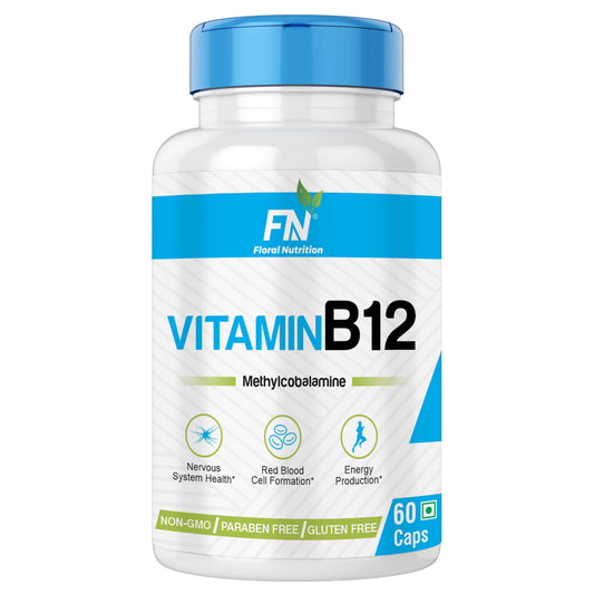 Floral Nutrition Vitamin B-12 1000mcg for Brain & Energy  (60 Capsules)