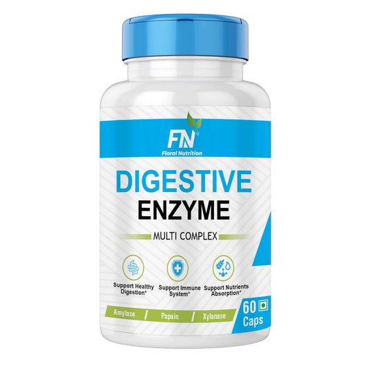 Floral Nutrition Digestive Enzyme Multicomplex for Healthy Gut, Improve Digestion and Immunity  (60 Capsules)