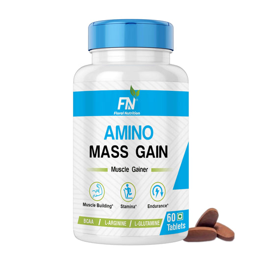 Floral Nutrition Amino Mass  Gain Muscle Gainer tablet- BCAA,Glutamine,L-Arginine Weight Gainer/Mass Gainer BCAA  (60 No, Unflavour)