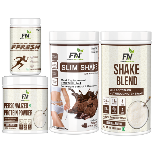 Floral Nutrition Weight Loss Combo Formula 1 Shake, Protein Powder, FFresh Lemon, Shake Blend Nutrition Drink  (1250 g, Chocolate, Lemon, Unflavored, Natural Flavored)