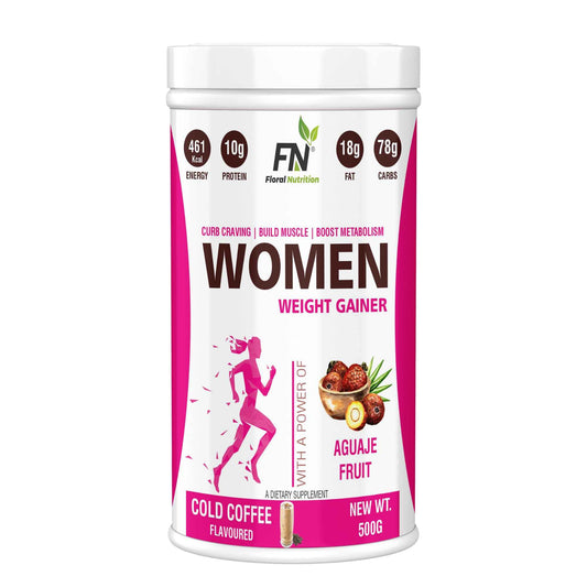 Floral Nutrition Women Super Weight Gainer / Mass Gainer with Vitamins & Minerals Protein Shake  (500 g, Cold Coffee)