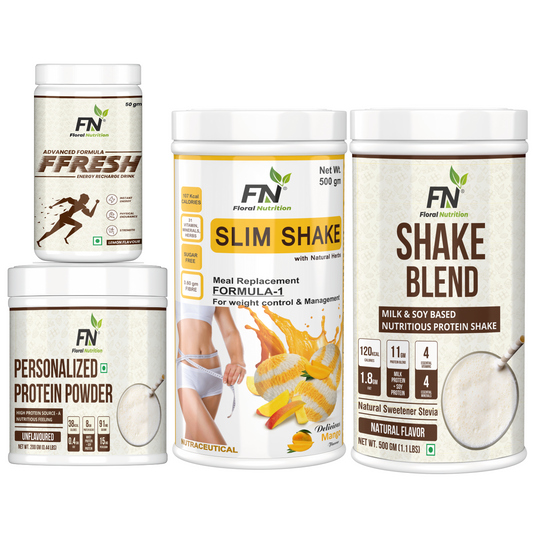 Floral Nutrition Weight Loss Combo Formula 1 Shake, Protein Powder, FFresh Lemon, Shake Blend Protein Shake  (1250 g, Mango, Lemon, Unflavored, Natural)