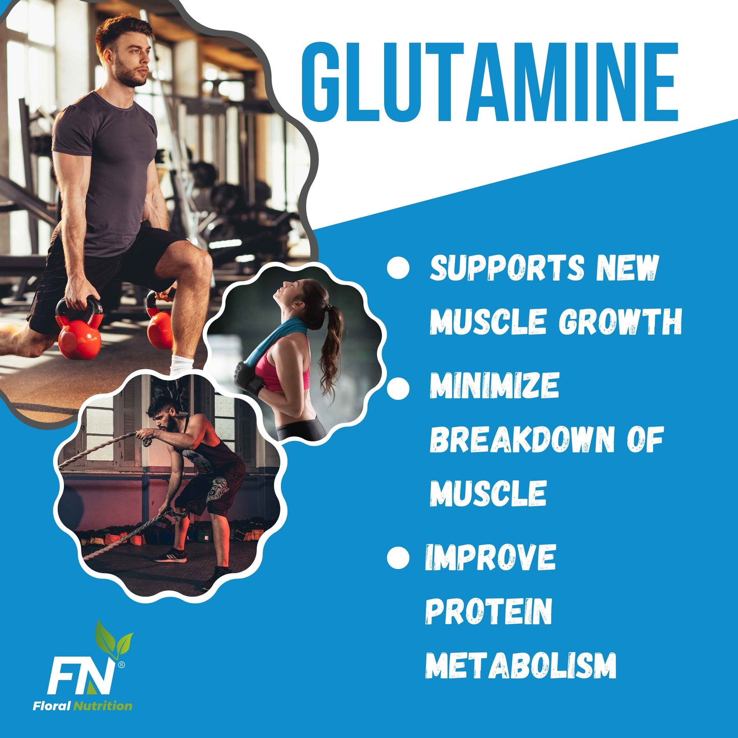 Floral Nutrition Advanced 100% L-Glutamine Powder for Muscle Recovery & Growth (250 gm)