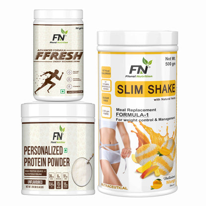 Floral Nutrition Weight Loss Combo F-1, FFresh Lemon & 200gm Personalized Protein Powder-750gm Protein Shake