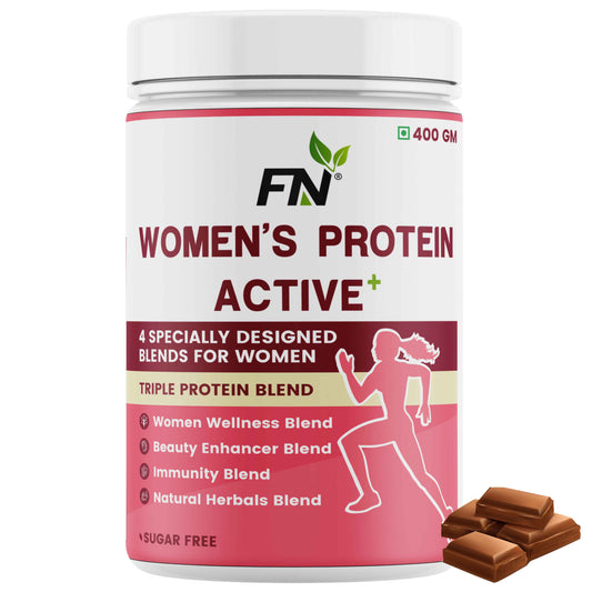 Floral Nutrition Women Active Protein Powder with 14 Herbal Blend, Beauty Blend, L-Glutathione, Curcumin 95%, Folic and Biotin - Skin glow - 400gm